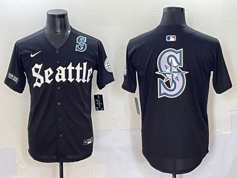 Men 2025 Seattle Mariners Blank black Five generations Joint Name Nike MLB Jersey style 17